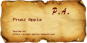 Prusz Appia névjegykártya